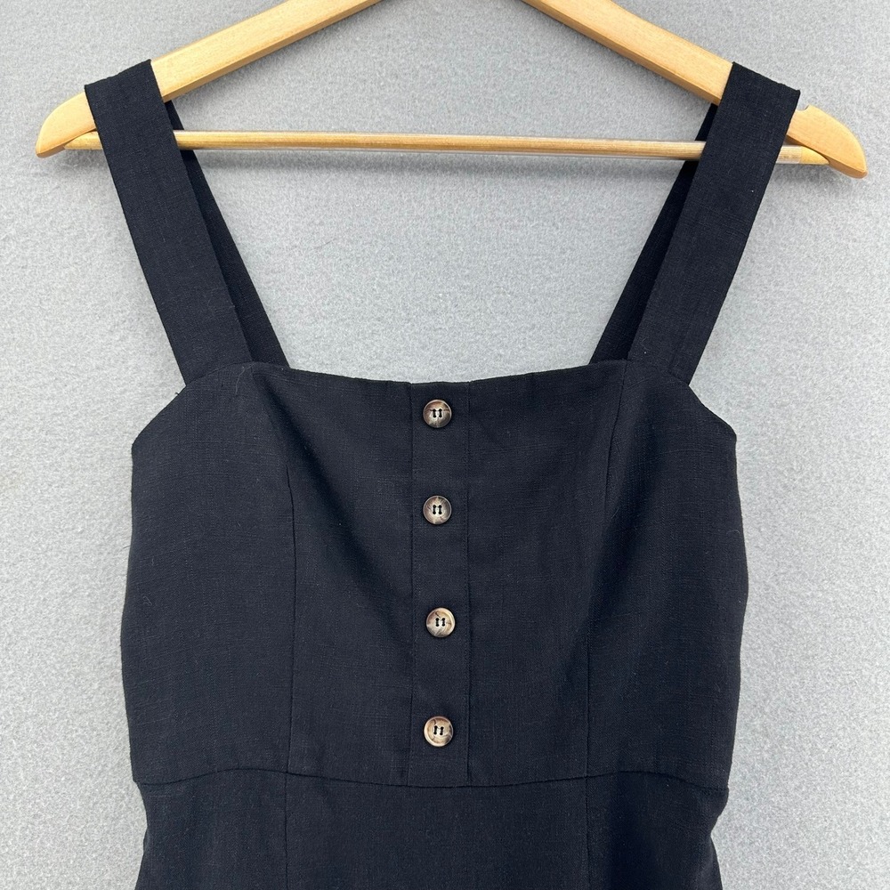 Y2K Madeline & Monroe Mini Dress Button Front Black Women Small Simple Cute
